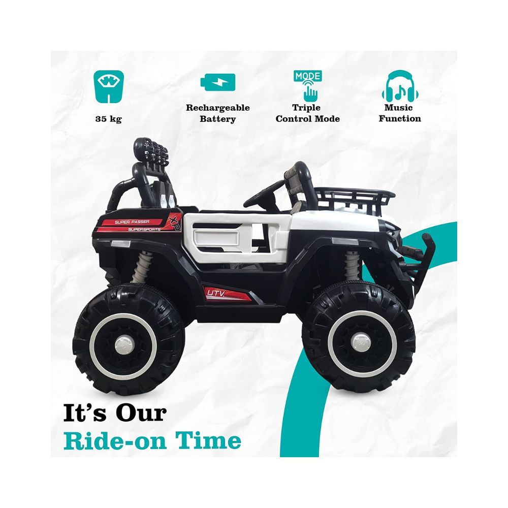 GettBoles UTX 4X4 Big Wheeler Electric Rechargeable Jeep for Kids of Age 2 to 8 Years