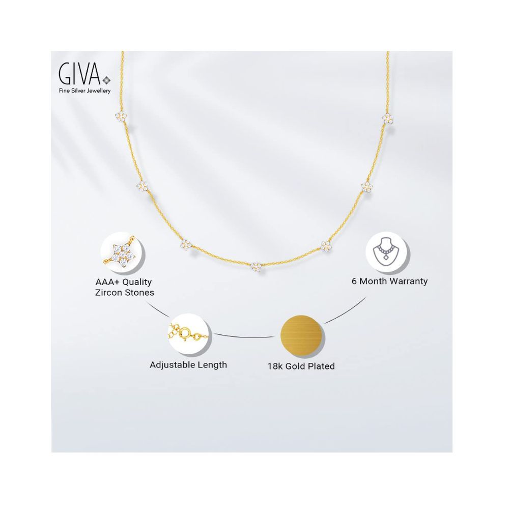 GIVA 925 Sterling Silver 18k Gold Plated Anushka Sharma Star Constellation Necklace
