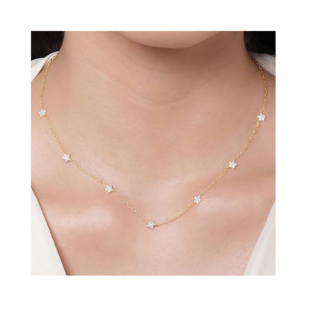 GIVA 925 Sterling Silver 18k Gold Plated Anushka Sharma Star Constellation Necklace