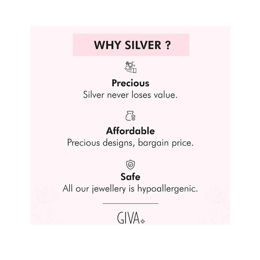 GIVA 925 Sterling Silver Crescent Charm Anklet, (Single)
