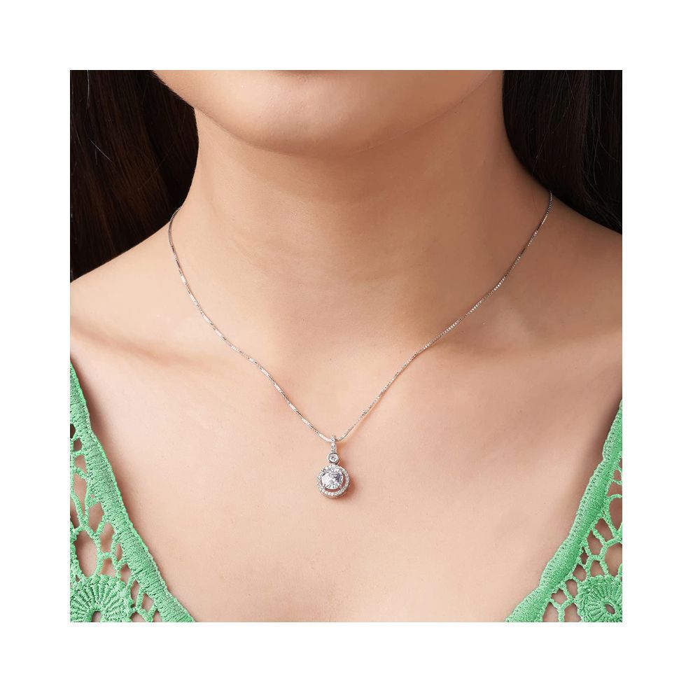 GIVA 925 Sterling Silver Drizzle Drop Pendant with Box Chain