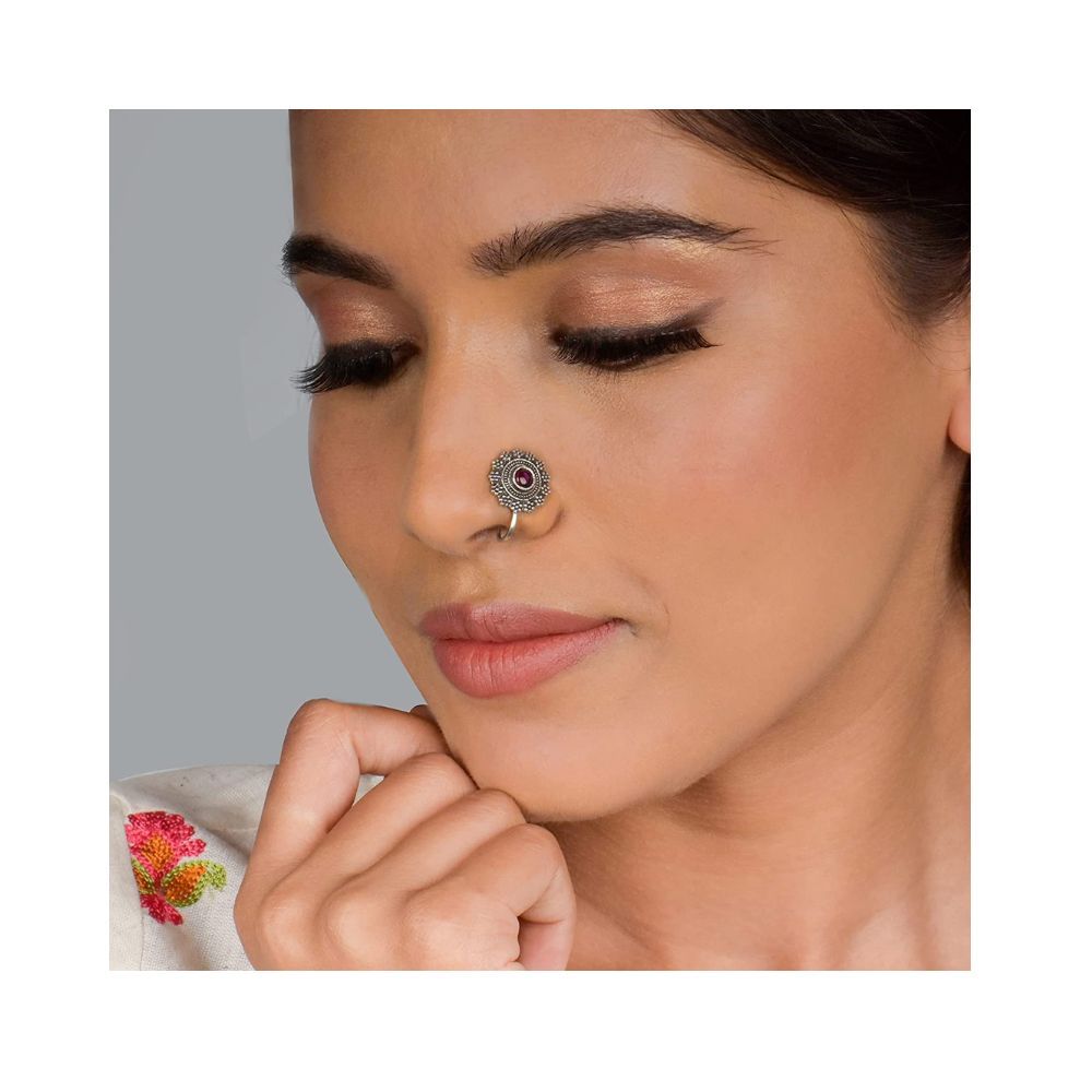 GIVA 925 Sterling Silver Golden Gleam Nose ring | Gifts for Women and Girls