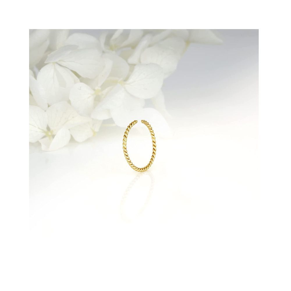 GIVA 925 Sterling Silver Golden Minimal Nose Ring | Gifts for Women and Girls