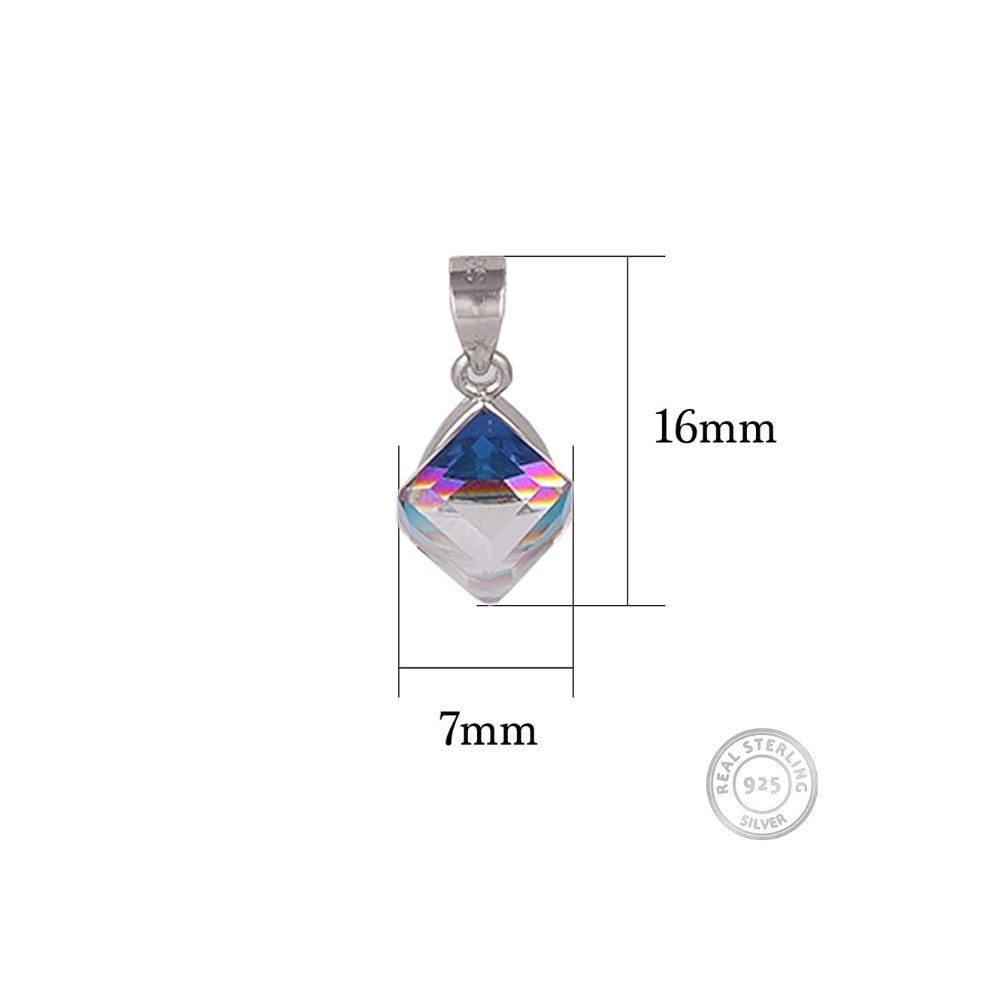 GIVA 925 Sterling Silver Mystic Prism Pendant With Chain