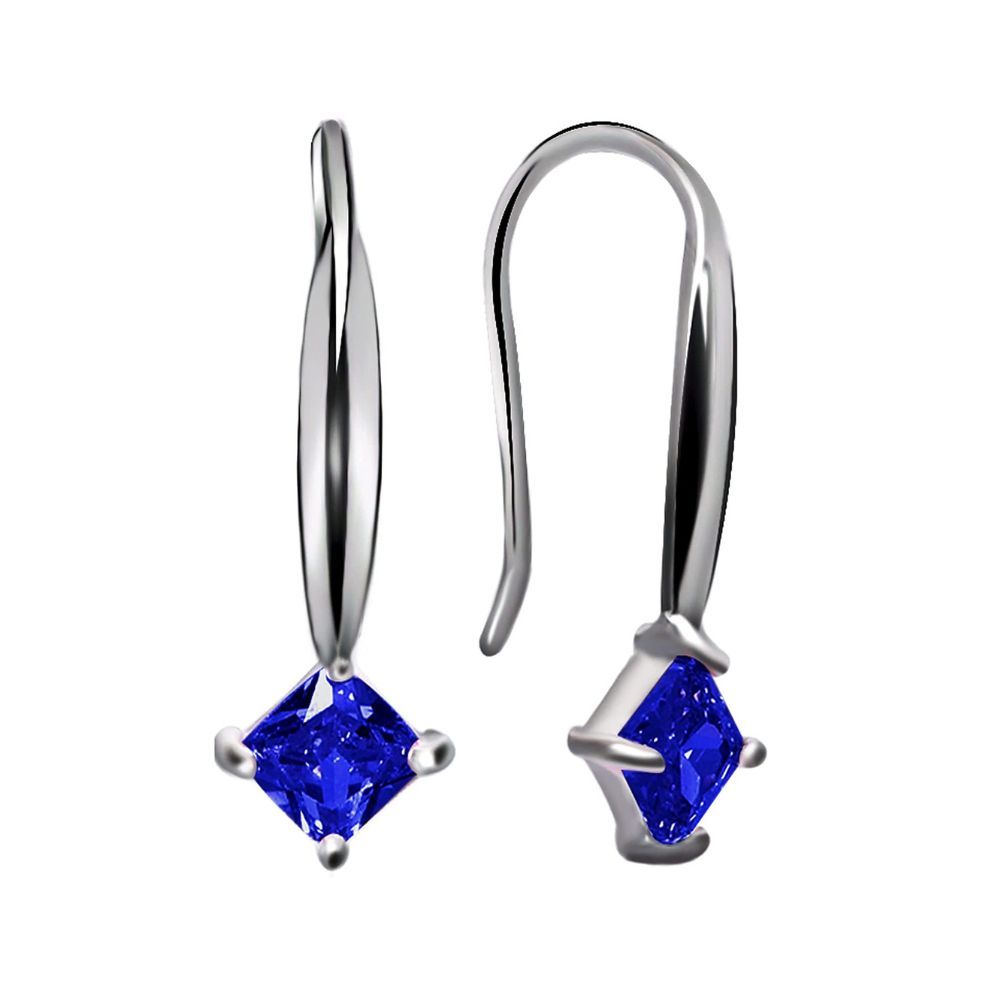 GIVA 925 Sterling Silver Sapphire Blue Square Earrings | Studs to Gift Women & Girls