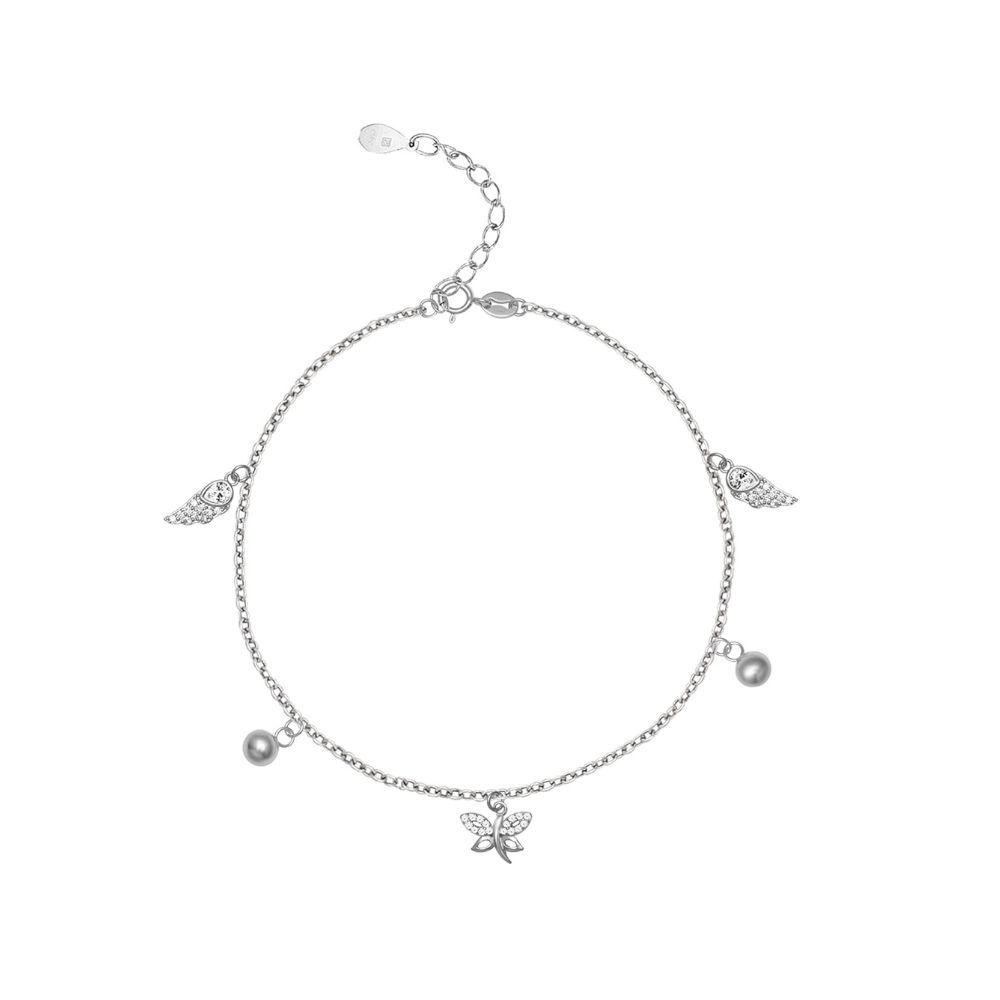 GIVA 925 Sterling Silver Zircon Charm Anklet (Single)