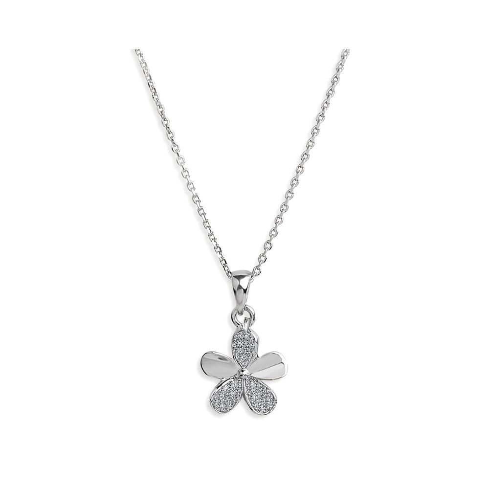 GIVA 925 Sterling Silver Zircon Flower Pendant with Chain
