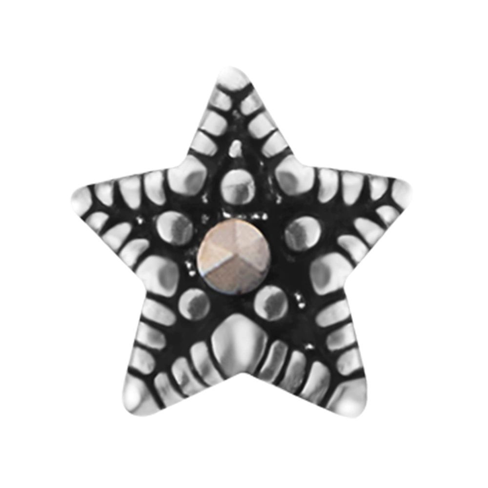 GIVA AVNI 925 Oxidised Silver Star Nose Pin | Nose Pin for Women & Girls