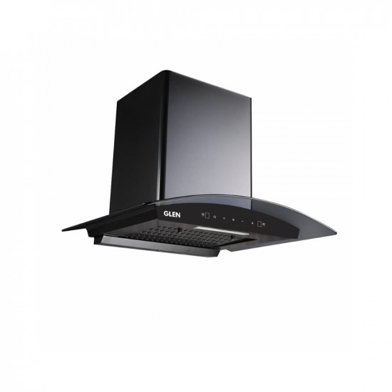 GLEN 60 cm 1050m3/hr Auto-Clean curved glass Kitchen Chimney Filterless Motion Sensor Touch Controls (Senza Black)