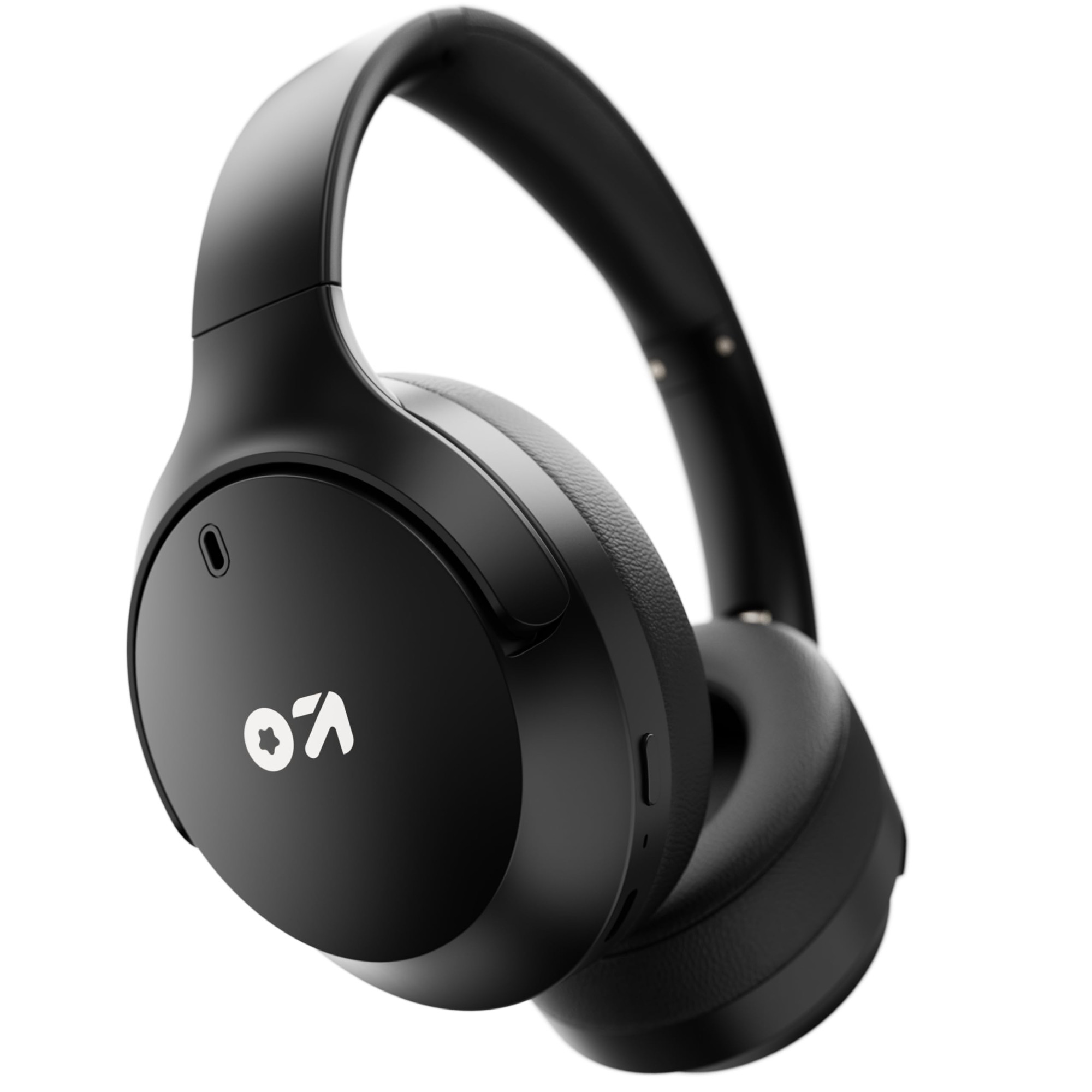 GOBOULT Q Over Ear Bluetooth Headphones with 70H Playtime 40mm Bass Drivers Zen ENC Mic Type-C Fast Charging 4 EQ Modes AUX Option Easy Control IPX5 Headphones Wireless with mic Black