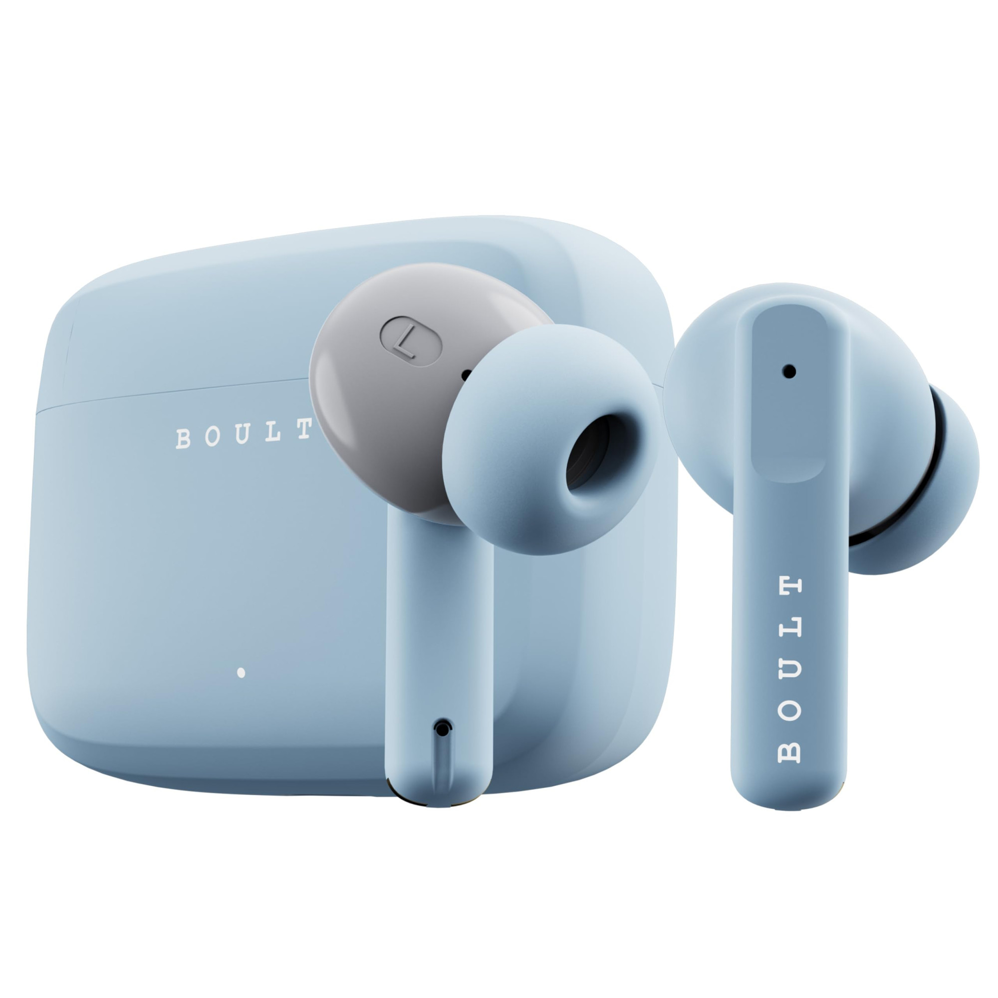 GOBOULT Z60 Truly Wireless in Ear Earbuds with 60H Playtime Zen ENC Mic 50ms Low Latency 13mm Bass Drivers Type-C Fast Charging Made in India BT V53 Touch Control IPX5 ear buds Powder Blue
