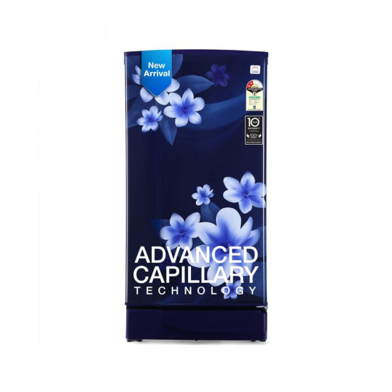 Godrej 180 L 2 Star Advanced Capillary Technology, With Jumbo Vegetable Tray Direct Cool Single Door Refrigerator(2023 Model, RD EDGE 205B WRF PP BL, Pep Blue)