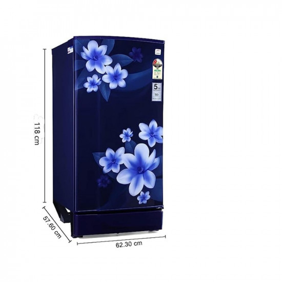 Godrej 180 L 2 Star Advanced Capillary Technology, With Jumbo Vegetable Tray Direct Cool Single Door Refrigerator(2023 Model, RD EDGE 205B WRF PP BL, Pep Blue)
