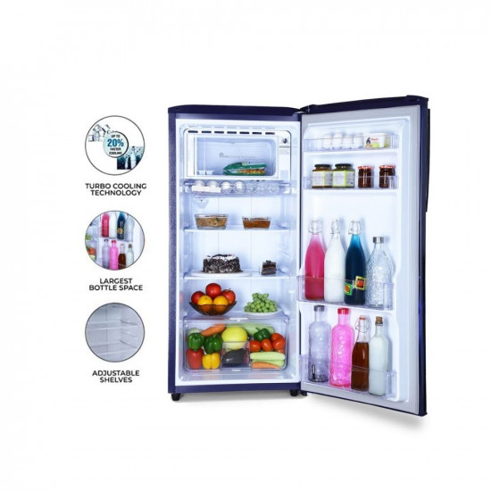 Godrej 180 L 3 Star Turbo Cooling Technology, With 24 Days Farm Freshness Direct Cool Single Door Refrigerator(2023 Model, RD EDGENEO 207C THF BH BL, Blush Blue)