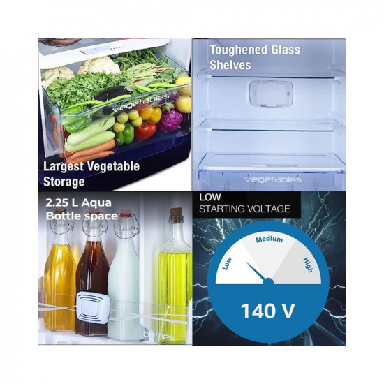 Godrej 180 L 5 Star Inverter, Jumbo Vegetable Tray Direct Cool Single Door Refrigerator With Base Drawer(2023 Model, RD 190E PTDI GL BL, Glass Blue)