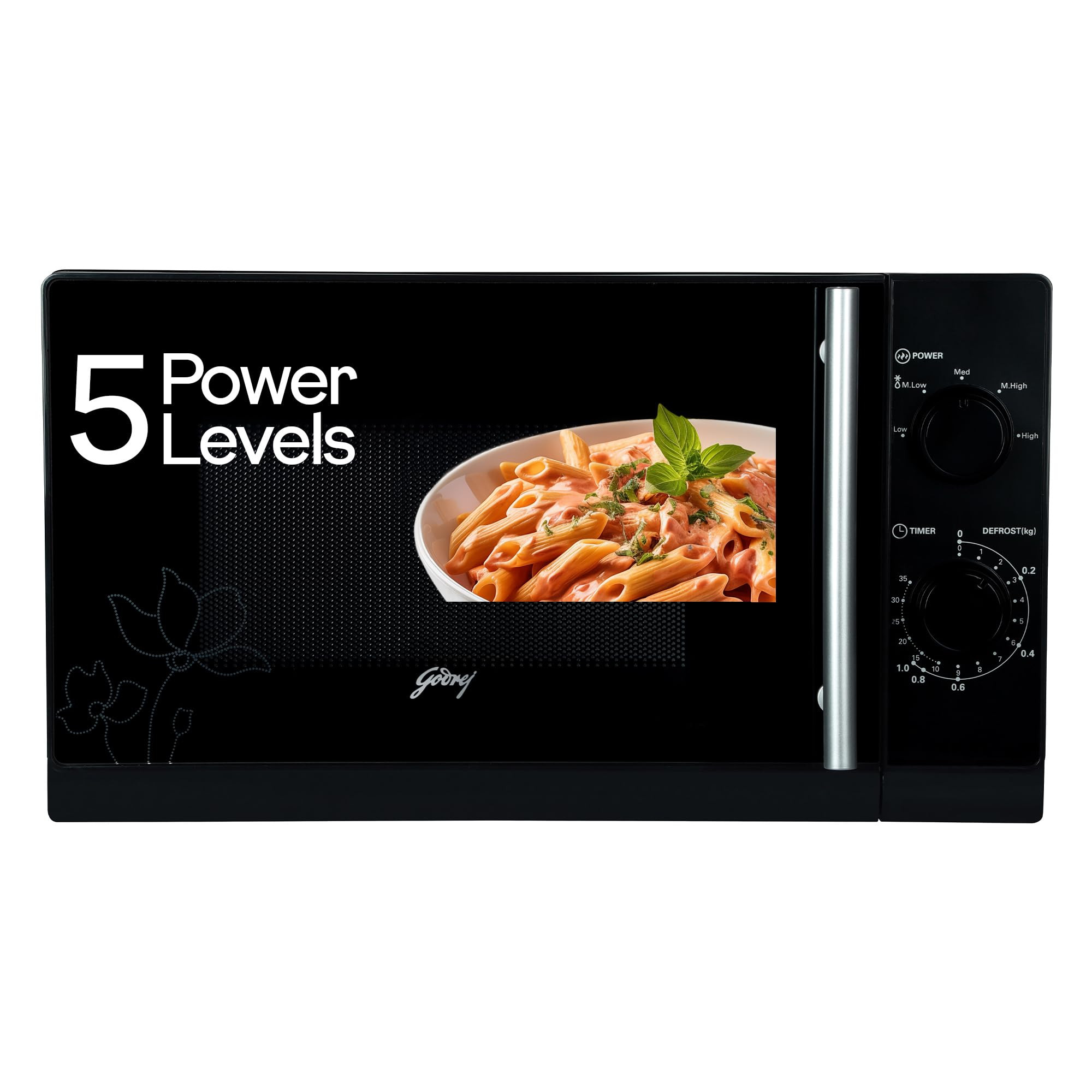 Godrej 20 L 5 Years Comprehensive Warranty Multi Distribution System for Even and Faster Cooking Solo Microwave Oven With 5 Power Levels GMX 20SA2 Black