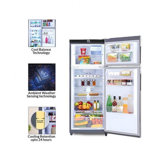 Godrej 223 L 2 Star Inverter, 30 days Farm Freshness With Nano Shield Technology Frost Free Double Door Refrigerator(2023 Model, RF EON 244B RI FS ST, Fossil Steel)