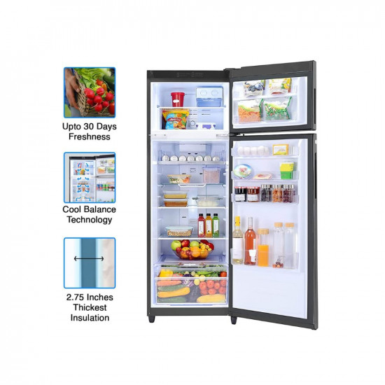 Godrej 272 L 3 Star Convertible Technology, 30 days Farms Freshness Inverter Frost Free Double Door Refrigerator(2023 Model, RF EON 294C RCIT FS ST, Fossil Steel)