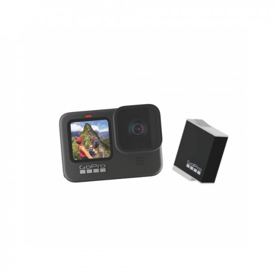 GoPro HERO9 Action Camera with Free Enduro Rechargeable Battery - Waterproof Action Camera with Touch Screen 5K Video 20MP Photos 1080p, Dual Screen (2 Year Warranty on Camera)