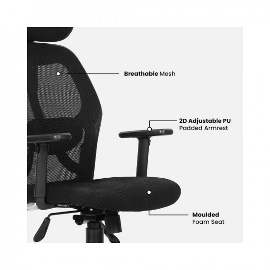 Green Soul New York Office Chair, High Back Mesh Ergonomic Home Office Desk Chair with Height Adjustable Armrests, Adjustable Lumbar Support, Knee-Tilt Mechanism & Heavy Duty Metal Base