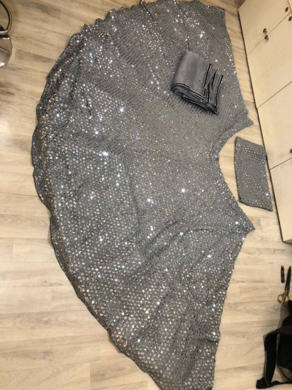 Grey Sequin Georgette Party Wear Lehenga Choli
