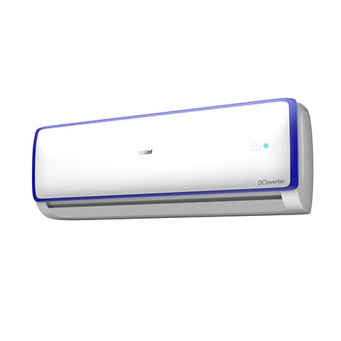 Haier 1.6 Ton 5 Star Heavy Duty Inverter Split AC(100% Grooved Copper, Frost Self Clean, Triple Inverter Plus Technology, 60 degree Cooling at Extreme Temperature, Hyper PCB, 2022 Model, HSU19E-TXB5B(INV), White body with Blue Strip)