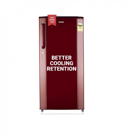 Haier 165 L 1 Star Direct Cool Single Door Refrigerator (2023 Model, HED-171RS-P, Red Steel)