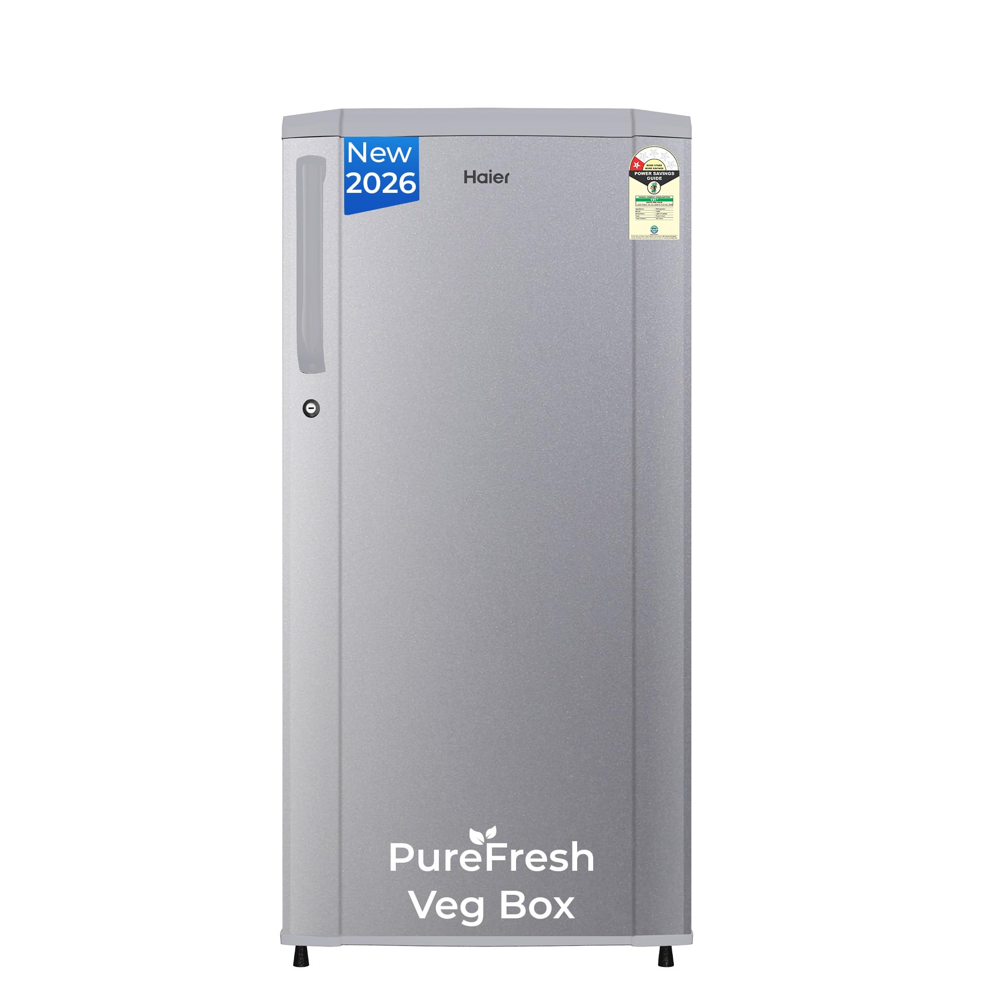 Haier 165 L 1 Star Direct Cool Single Door Refrigerator with Diamond Edge Freezing Technology Easy Clean Back Large Vegetable Box HED-171MSA-P Moon Silver 2026 Model