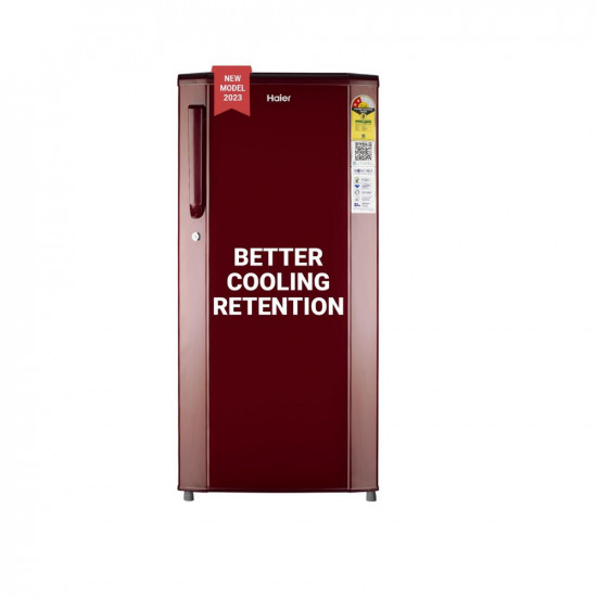 Haier 185 L 2 Star Direct Cool Single Door Refrigerator (2023 Model, HED-192RS-P, Red Steel)