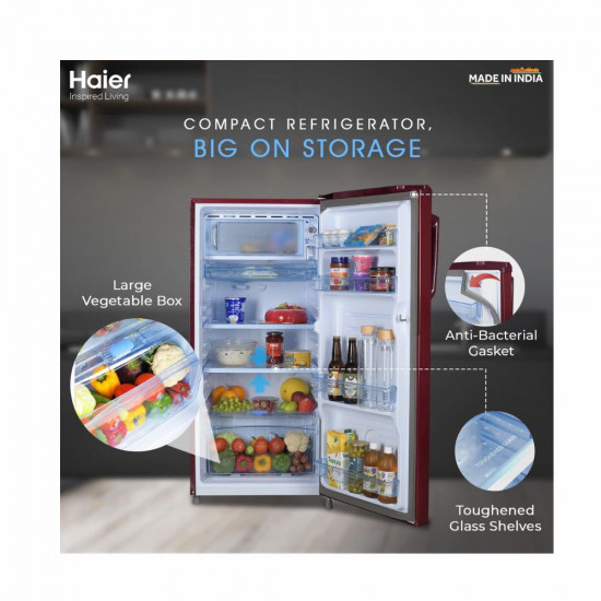 Haier 185L 2 Star Direct Cool Single Door Refrigerator HED 192RS P