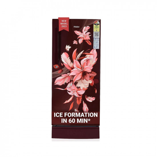 Haier 190 L 3 Star Direct Cool Single Door Refrigerator (2023 Model, HED-203RFB-P, Red Opal, Base Stand with Drawer)