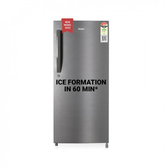 Haier 190 L 4 Star Direct Cool Single Door Refrigerator (2023 Model, HED-204DS-P, Dazzle Steel)