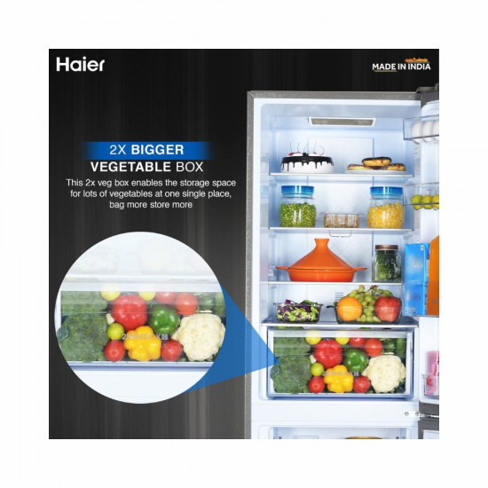 Haier 237L 3 Star Frost Free Inverter Double Door Bottom Mount Refrigerator HEB 243GS P