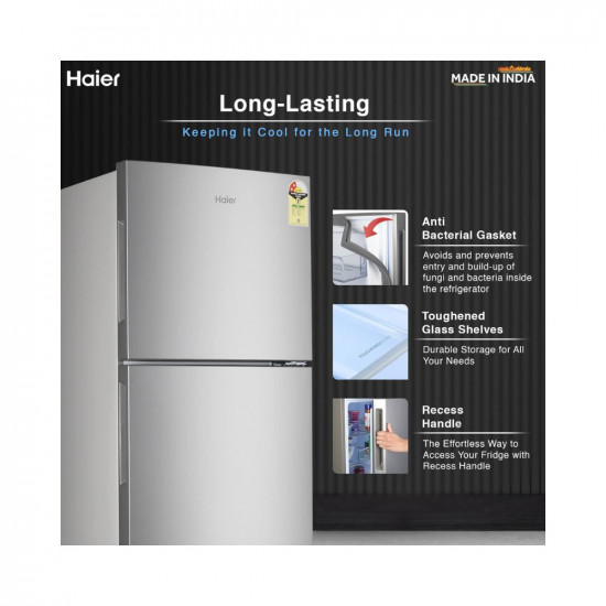 Haier 240L 2 Star Frost Free Double Door Top Mount Refrigerator HEF 252EGS P