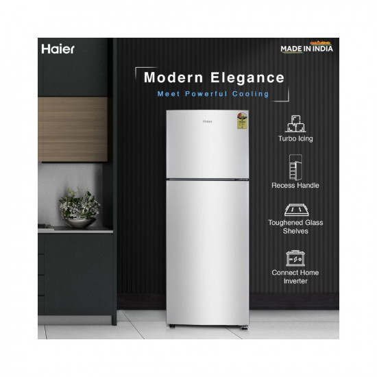 Haier 240L 2 Star Frost Free Double Door Top Mount Refrigerator HEF 252EGS P