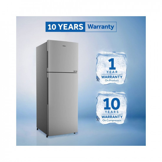 Haier 278 L 3 Star Double Door Frost Free Refrigerator, Twin Inverter Technology (HEF-27TMS, Moon Silver,Convertible, 2022 Model)