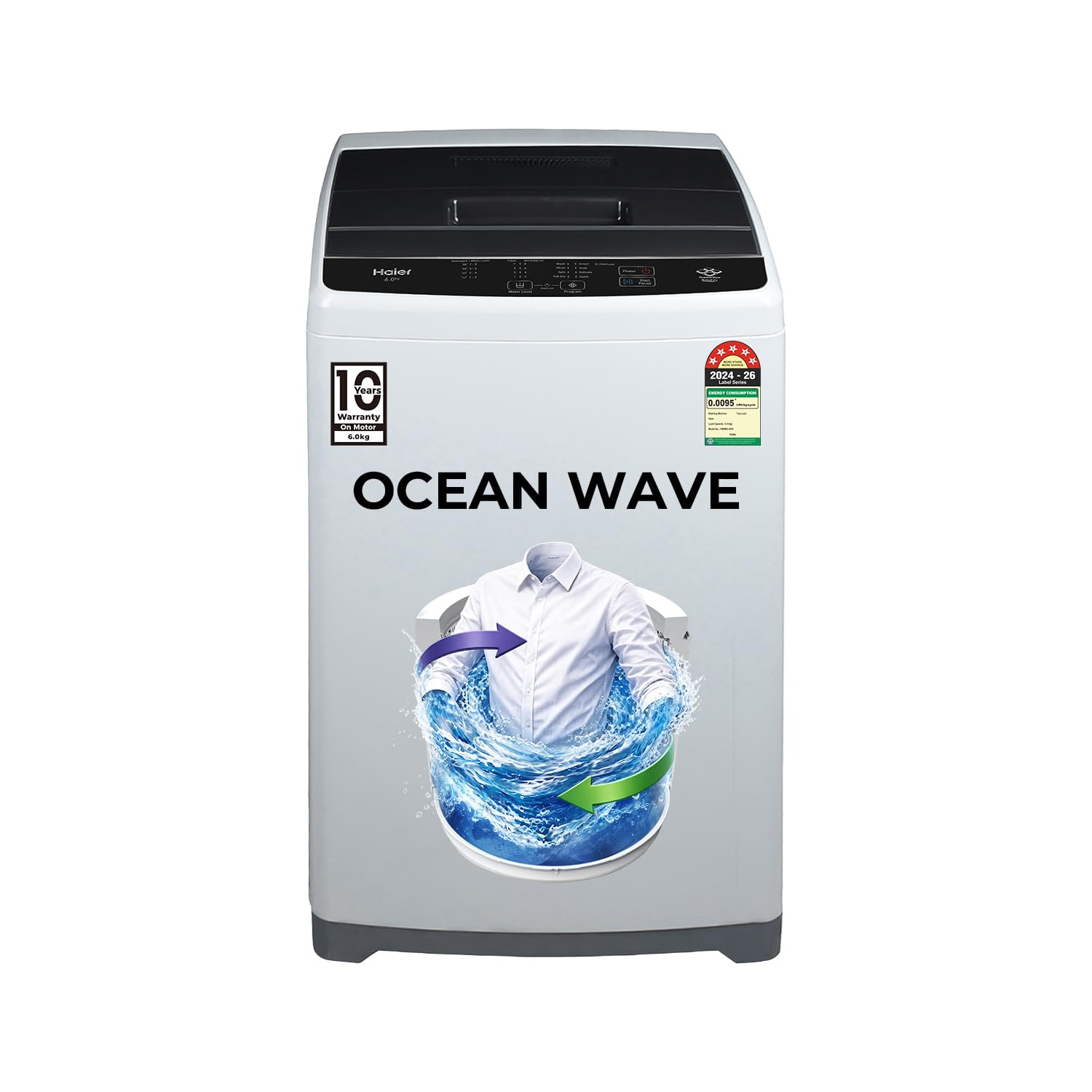 Haier 6 kg Fully Automatic Top Load Washing Machine HWM60-AEN moonlight Grey