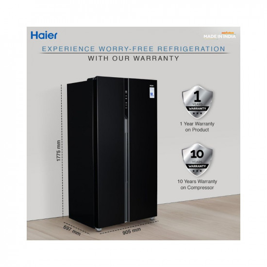 Haier 630 L Double Door Side By Side Refrigerators, Expert Inverter Technology