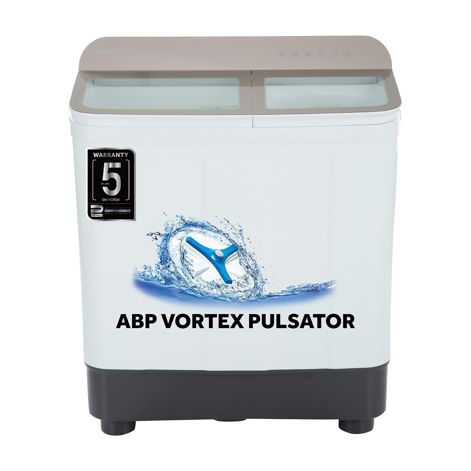 Haier 7 Kg 5 star SEMI Automatic Top Loading Washing Machine HTW70-178N white Anti Bacterial anti bacterial vortex Pulsator Magic Filter 1300 RPM  Castors