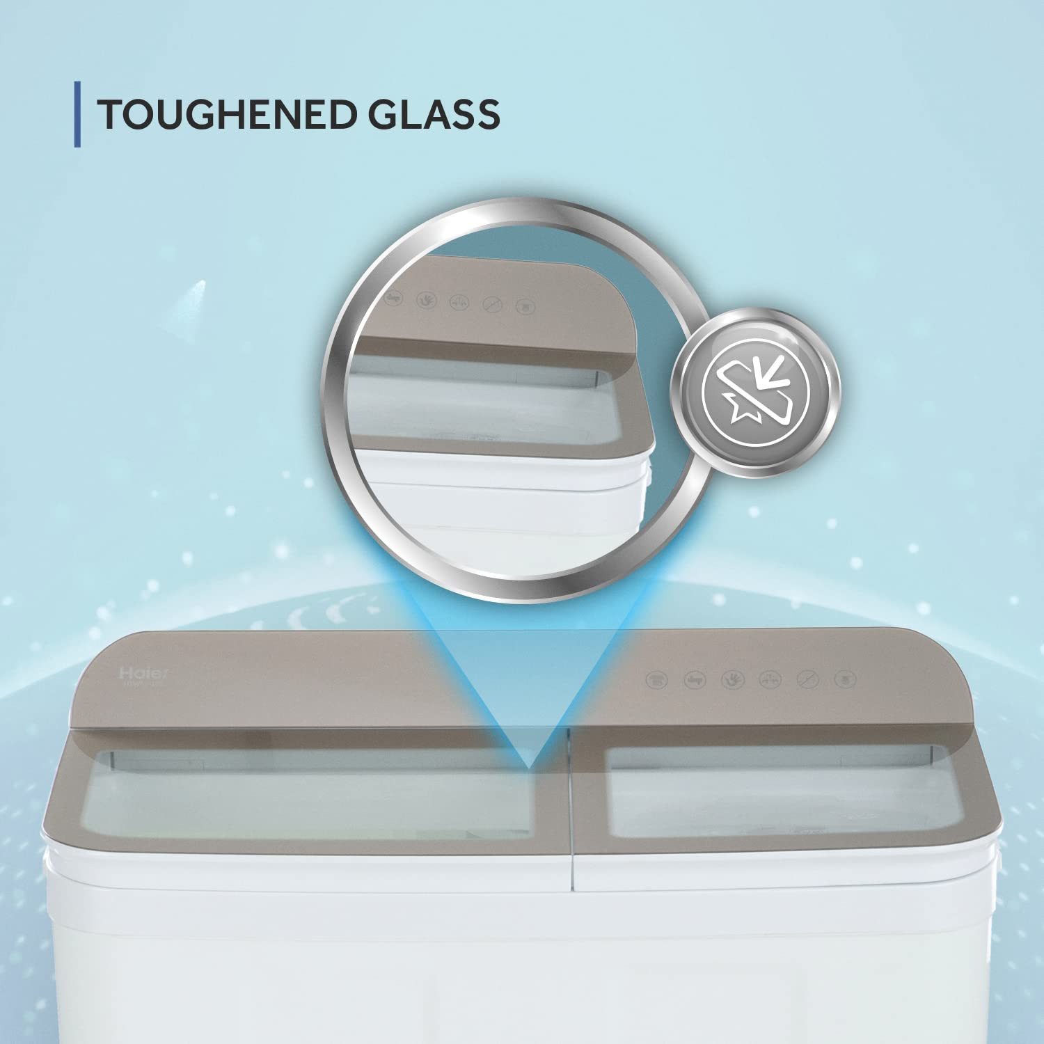 Haier 7 Kg 5 star SEMI Automatic Top Loading Washing Machine HTW70-178N white Anti Bacterial anti bacterial vortex Pulsator Magic Filter 1300 RPM  Castors