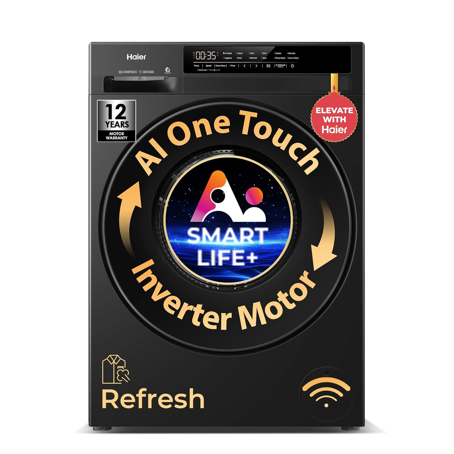 Haier 7 kg Fully Automatic Front Load Washing Machine EFL70-IM12F3BKU1 Black