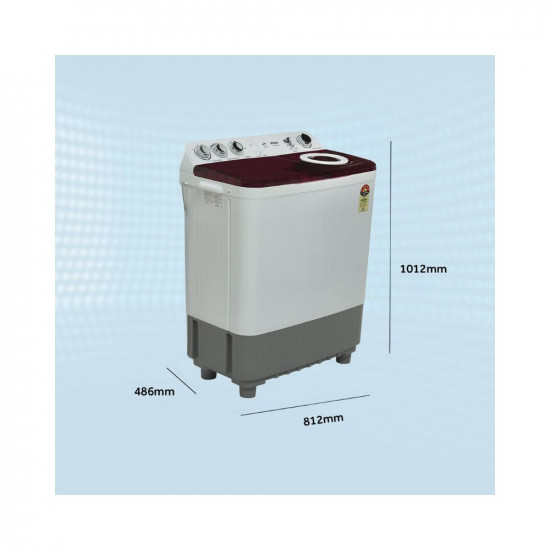 Haier 8.5 Kg 5 Star Voltex Pulsator Semi-Automatic Top Load Washing Machine (2023 Model, HTW85-186,Burgandy)