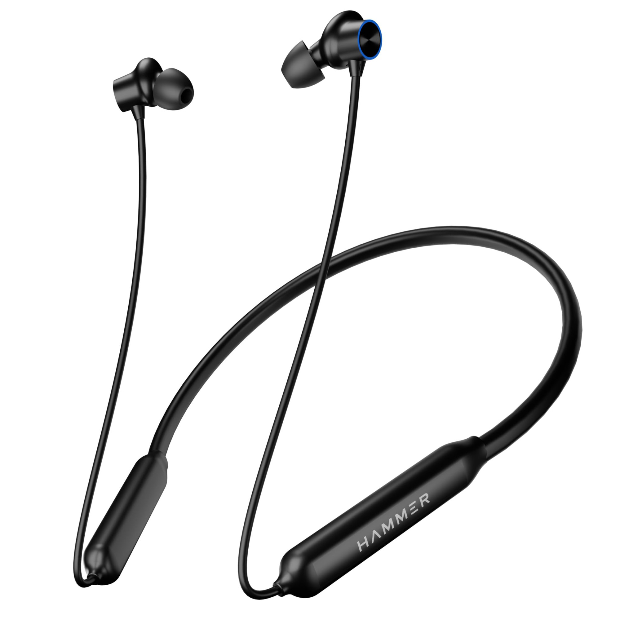 HAMMER Splendor in Ear Bluetooth Neckband with Magnetic Earbuds Deep Bass Built-in Mic Upto 18 Hrs Playtime BT 52 Micro USB Charging Port Black