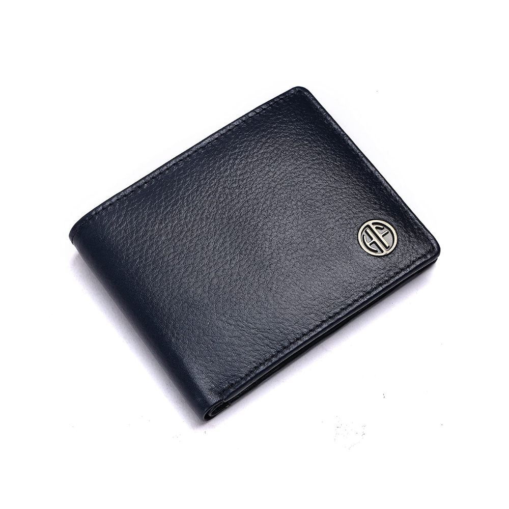 HAMMONDS FLYCATCHER RFID Protected Blue Nappa Genuine Leather Wallet for Men 4 Card Slots