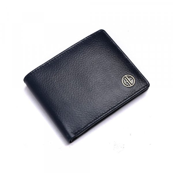 HAMMONDS FLYCATCHER RFID Protected Blue Nappa Genuine Leather Wallet for Men 4 Card Slots