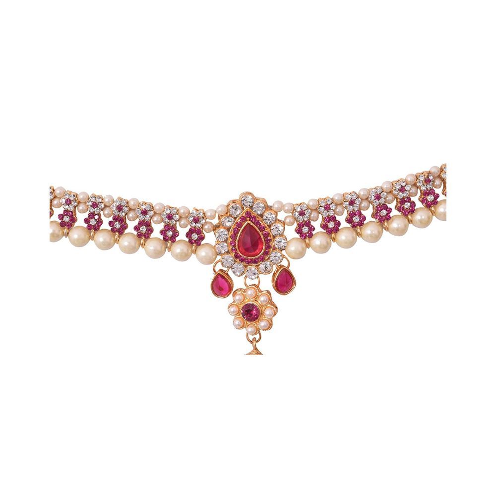 Handicraft Kottage Gold Plated Multi Strand for Girls (Gold and Pink) (HK-BellyChains-011)