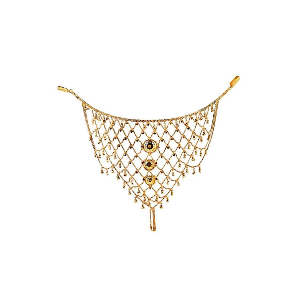 Handicraft Kottage Gold Plated Pearl with Multi Color Stone Belly Chain for Women