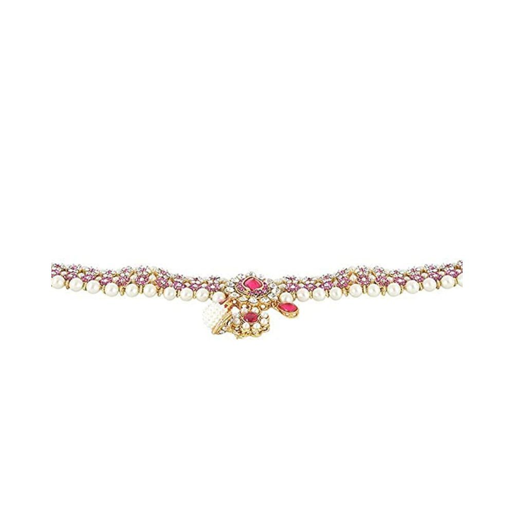 Handicraft Kottage Gold Plated Ruby Beautiful Belly Chain (Kamarband) for Women,Girls (HK-KB-03)