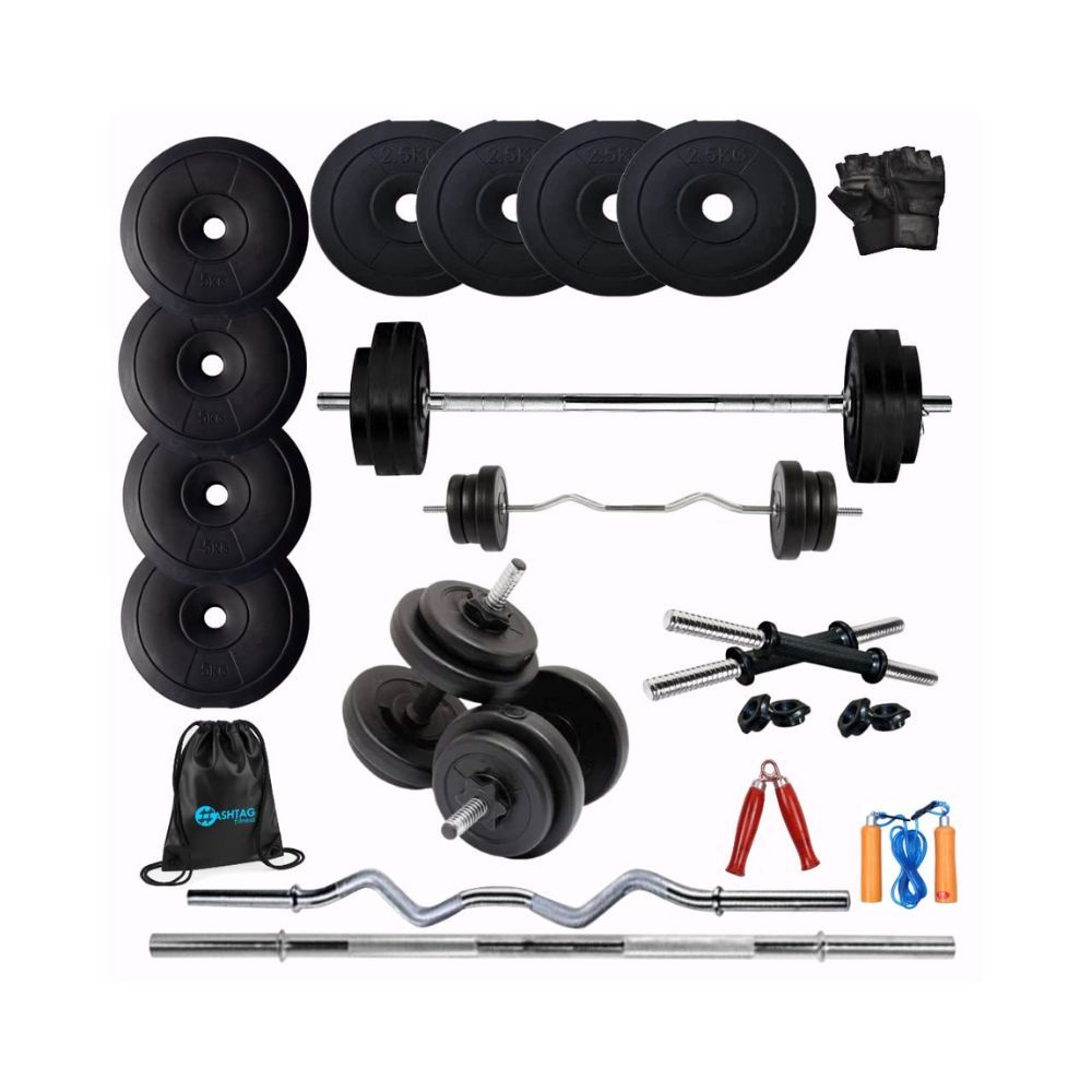 Hashtag Fitness Home Gym Set 30kg dumbles Set for Home Gym & Fitness  Equipment