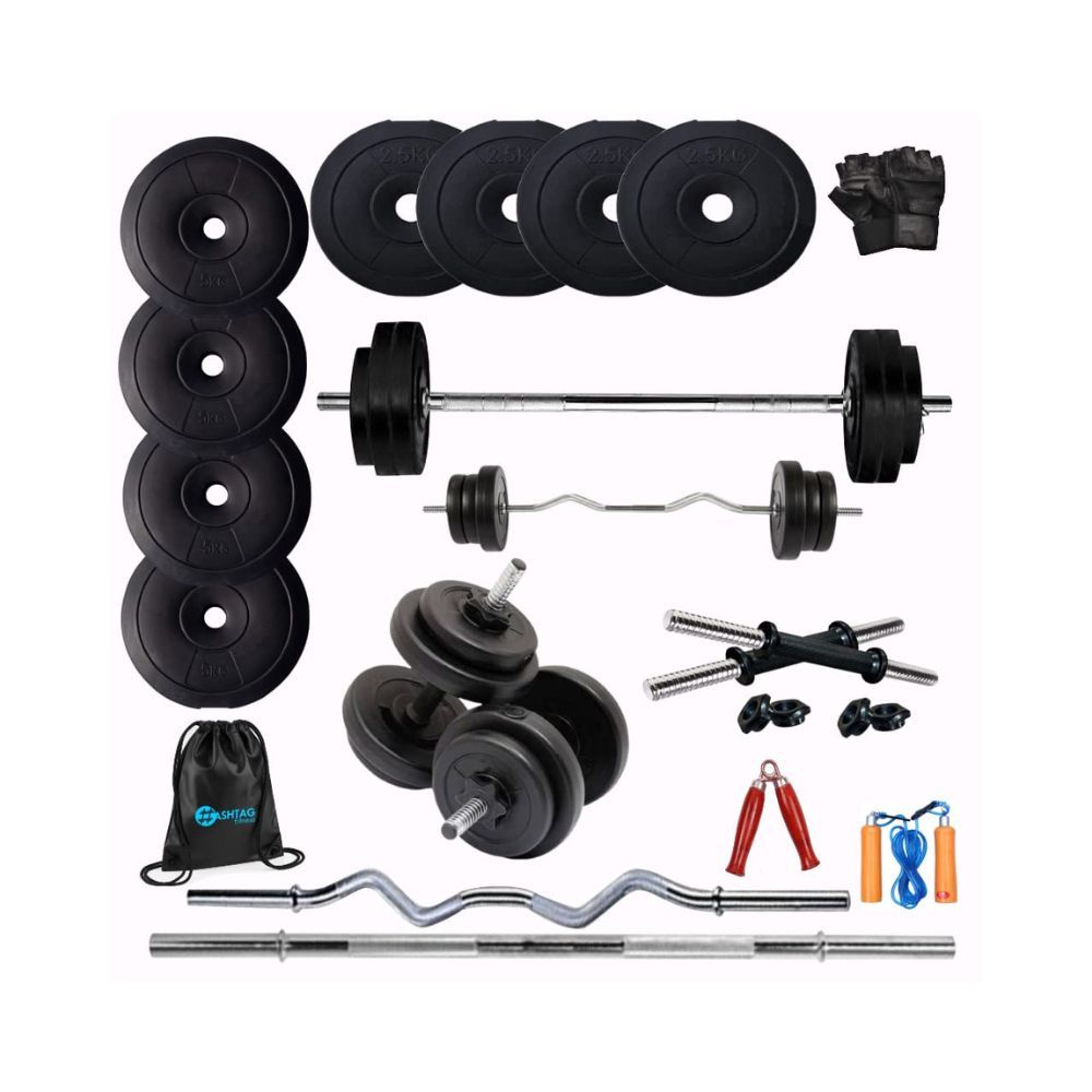 Hashtag Fitness Home Gym Set 30kg dumbles Set for Home Gym & Fitness Equipment